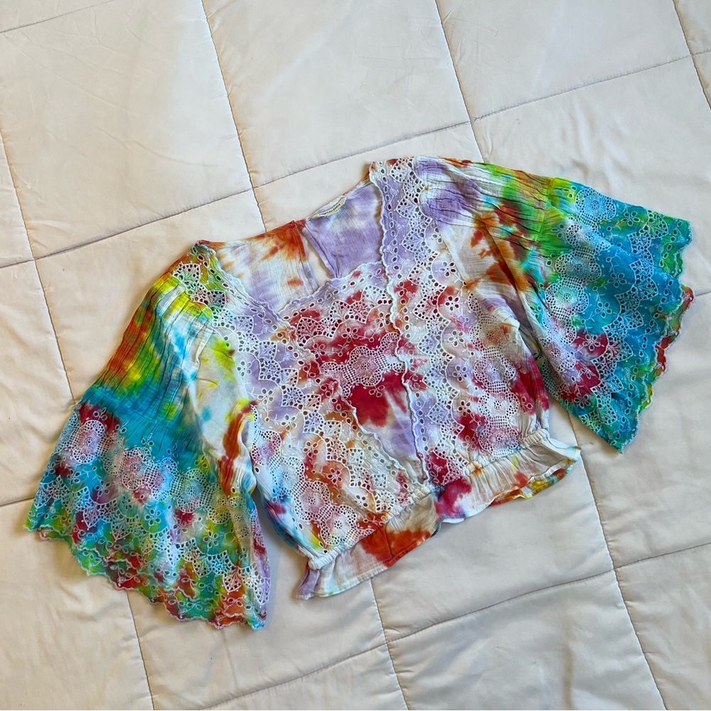 AEO Rainbow Boho Crop Blouse